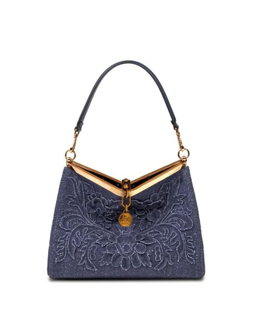 Etro Blue Medium Vela Shoulder Bag