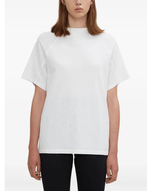 Olivier Theyskens White Ribbed-Neck T-Shirt
