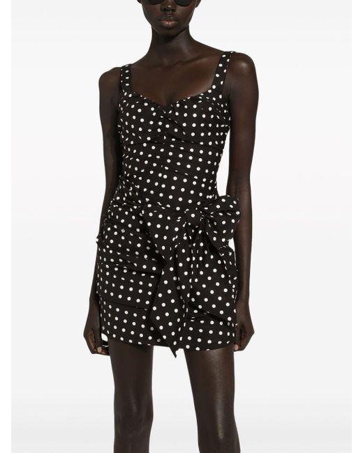 Dolce & Gabbana Black Polka-dot Mini Dress