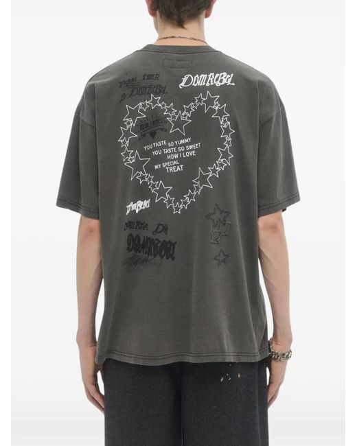 DOMREBEL Gray Treats Graphic T-Shirt for men