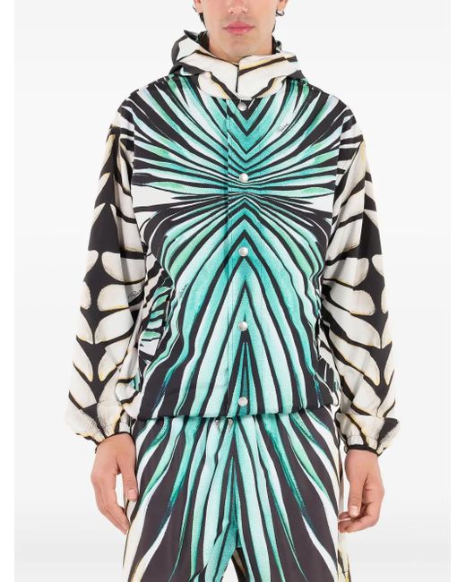 Roberto Cavalli Green Ray Of Sea-Print Jacket for men