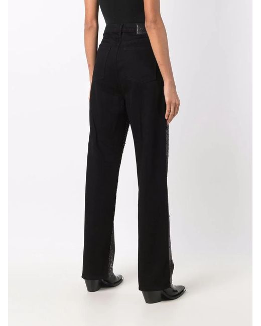 Philipp Plein Black High-Waisted Sequined Jeans