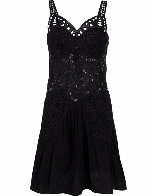 Alberta Ferretti Black Lace Style Cut Out Dress