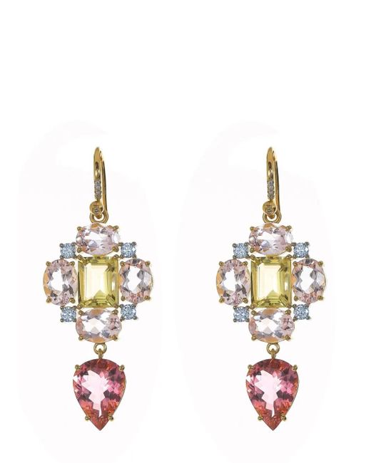 Irene Neuwirth 18Kt Geelgouden Gemmy Gem Oorbellen in het Metallic