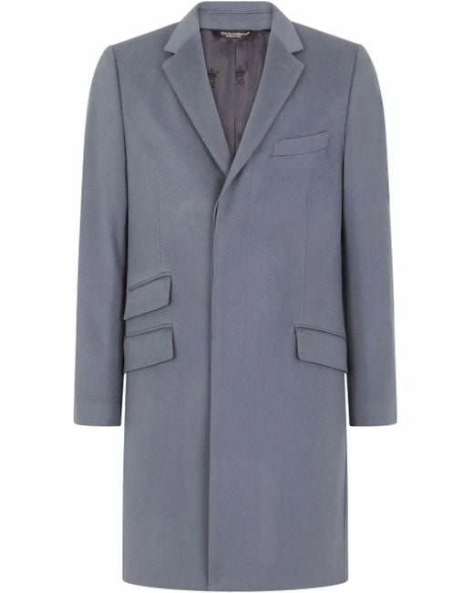 メンズ Dolce & Gabbana ドルチェ&ガッバーナ カシミア シングルコート Blue