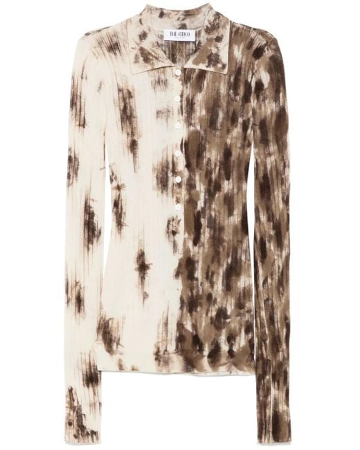The Attico Natural Tie-Dye Polo Top