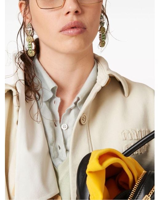 Miu Miu Natural Garment-Dyed Cotton Fleece Blouson Jacket