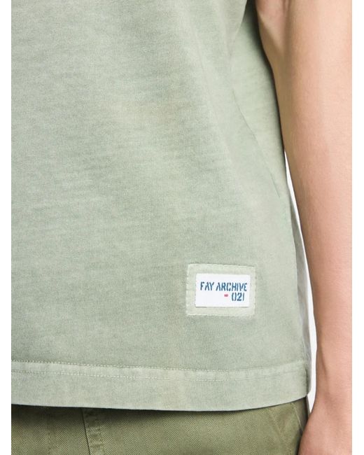 Fay Green Archive Ribbed T-Shirt for men