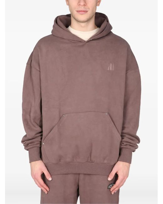 MOUTY Brown Cotton Hoodie for men
