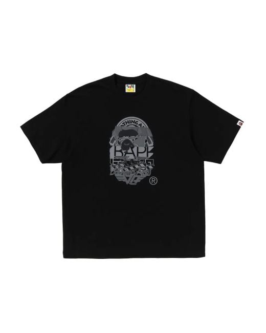 A Bathing Ape Black Graphic-Print Short-Sleeve T-Shirt for men