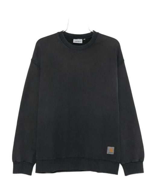 Sudadera de algodón con cuello redondo Carhartt de hombre de color Black