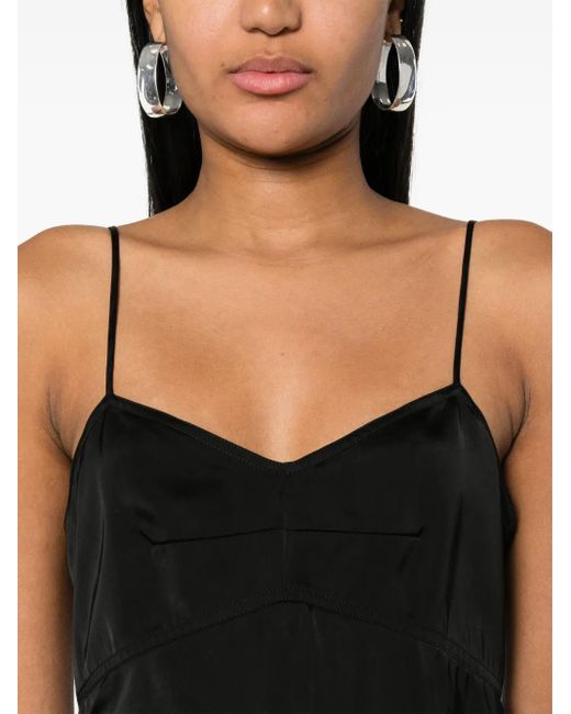 Fabiana Filippi Black Satin Slip Dress