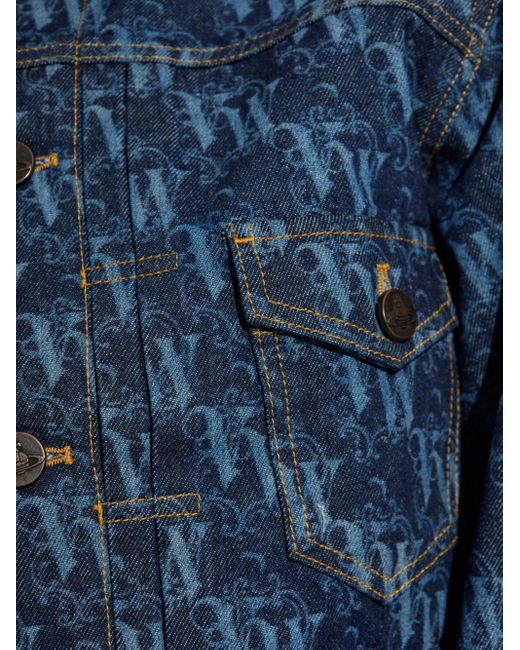 Vivienne Westwood Blue Buttoned Patterned Jacket