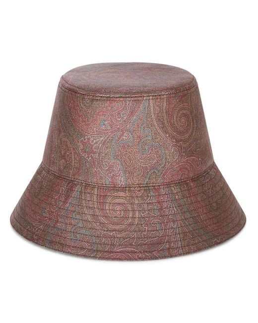 Etro Brown Black Version Paisley Bucket Hat In