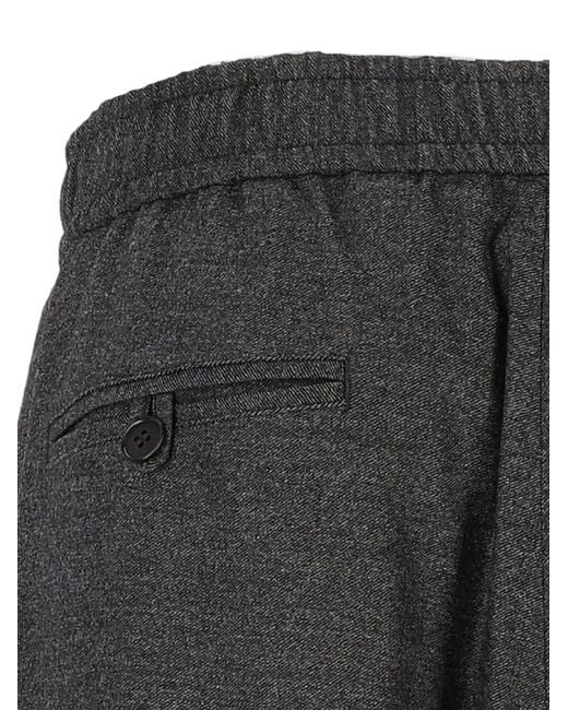 Giorgio Armani Gray Elasticated-Waistband Wide-Leg Trousers for men