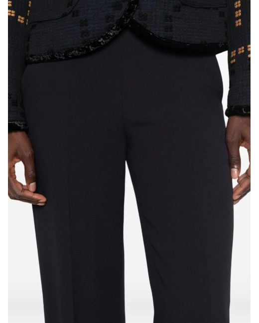 Forte_forte Blue High-Waisted Satin-Finish Trousers