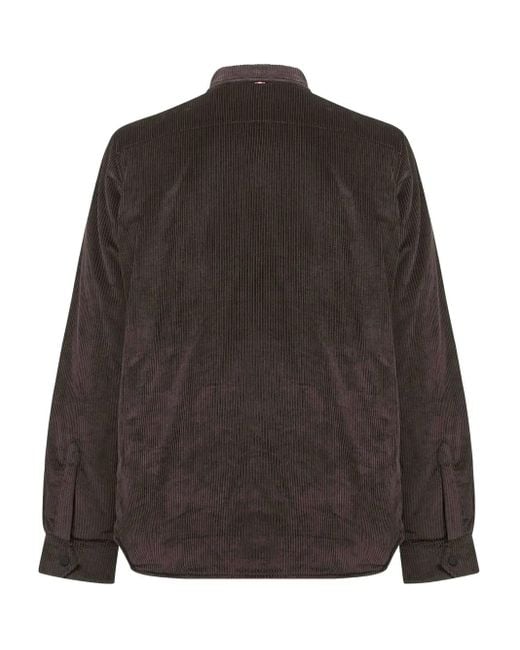 Mc2 Saint Barth Black Snap Button Corduroy Jacket for men