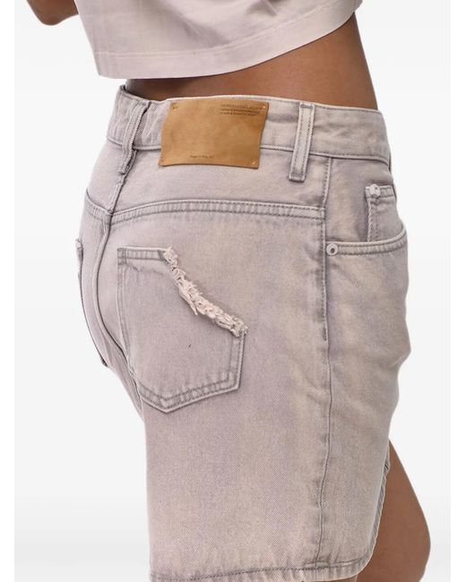 Off-White c/o Virgil Abloh Natural Faded Five-Pocket Mini Skirt