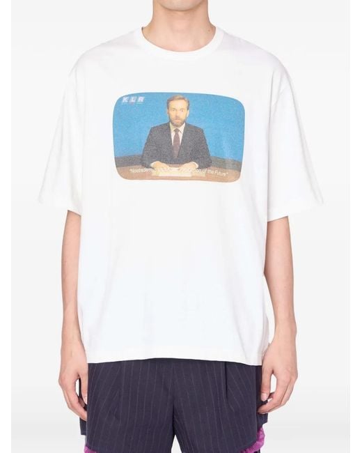 Kolor White Graphic-Print T-Shirt for men