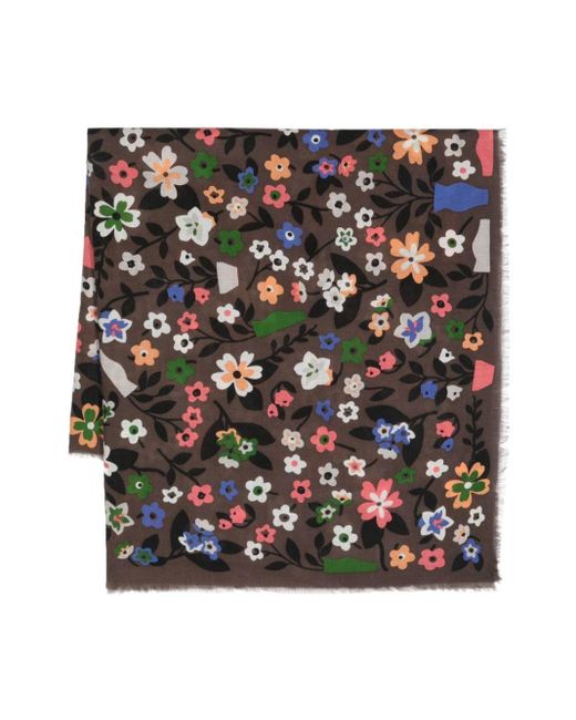 Floral-print frayed scarf di Bimba Y Lola in Black