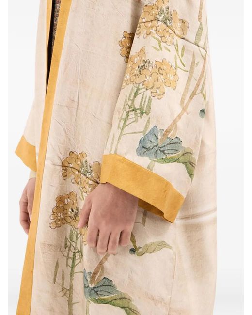 Pierre Louis Mascia White Manteau À Fleurs