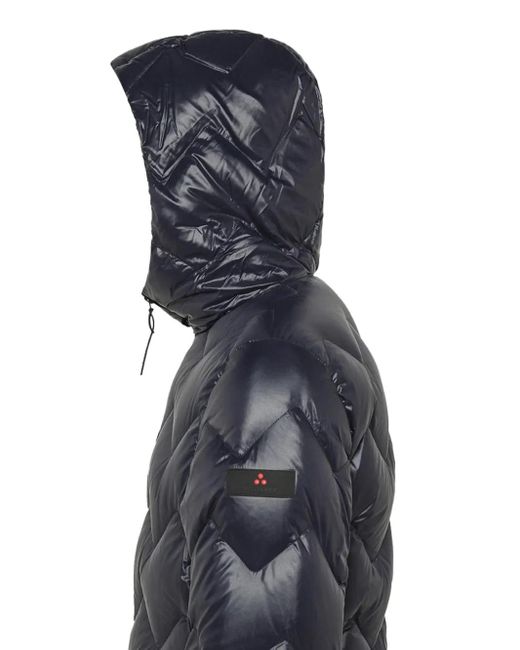 Peuterey Black Chevron-Quilted Hooded Jacket for men