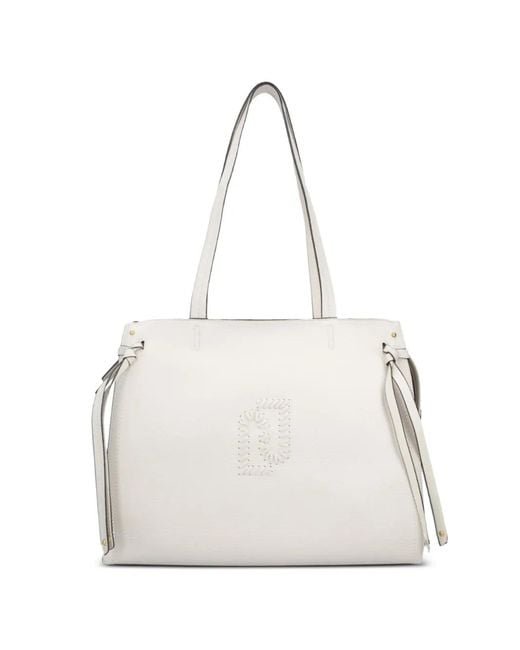 Liu Jo White Large Logo Tote Bag