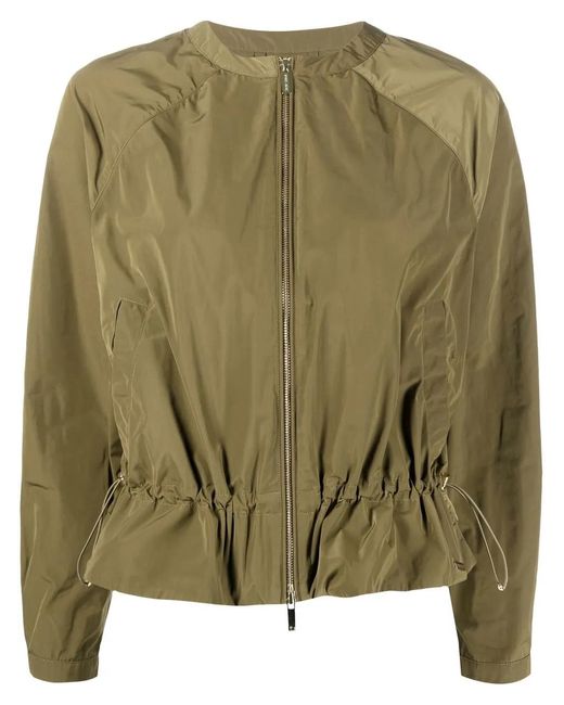 Woolrich Green Round-Neck Zipped Jacket