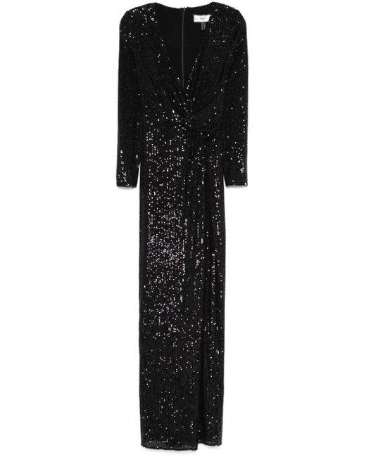Abito Lungo Con Paillettes di Nissa in Black