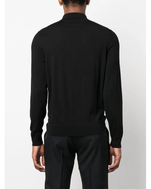 Tom Ford Black Long-Sleeve Polo Shirt for men