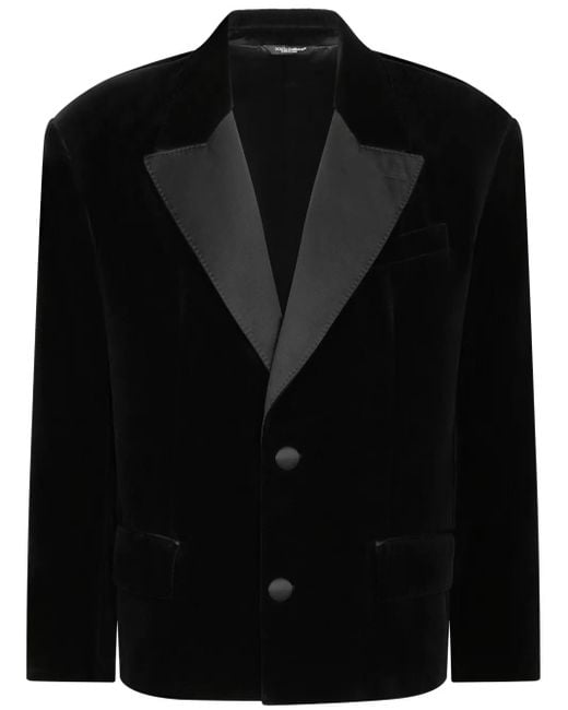 Dolce & Gabbana Black Single-Breasted Blazer for men