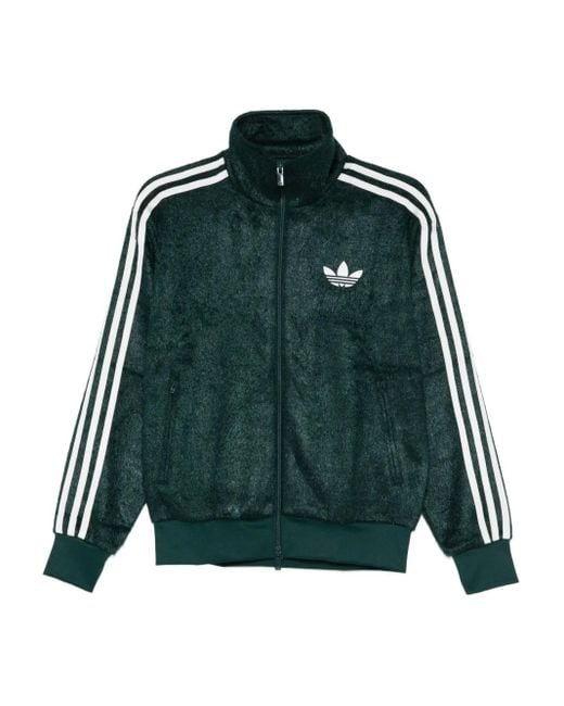 Sudadera a rayas con cremallera Adidas de color Green