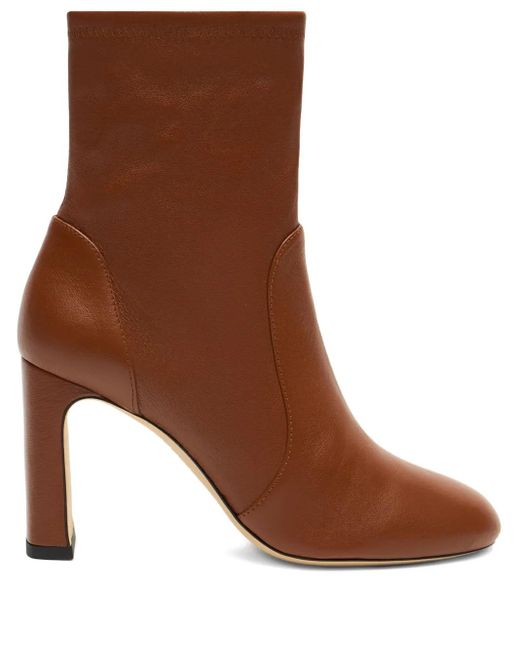 Stuart Weitzman 85 Mm Babette Leren Enkellaarzen in het Brown