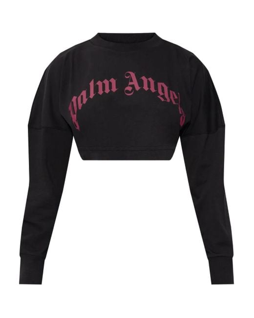 Palm Angels Black Langärmeliges Cropped-Oberteil