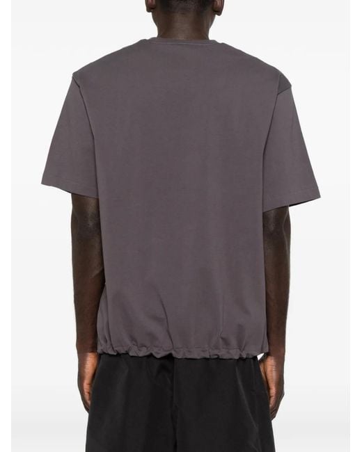 A Bathing Ape Gray Logo-Print Panelled T-Shirt for men