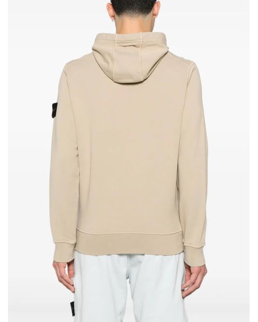 メンズ Stone Island コンパスバッジ パーカー Natural