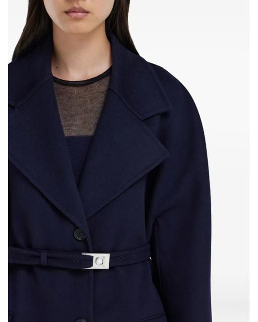 Ferragamo Blue Belted Coat