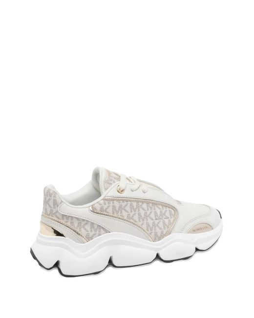 MICHAEL Michael Kors White Rennty Logo-Panels Chunky Sneakers