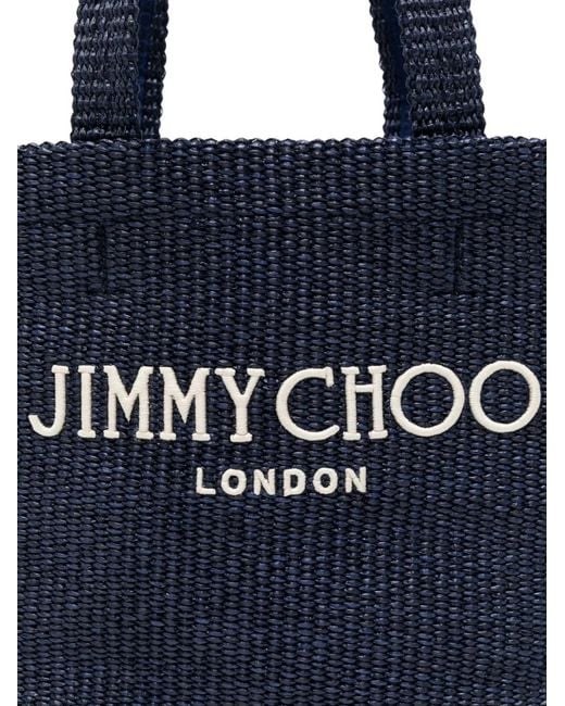 Jimmy Choo Blue East-West Logo Tote Bag
