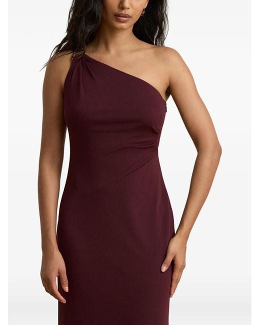 Ralph Lauren Purple Elsie One-Shoulder Hardware-Detail Maxi Dress