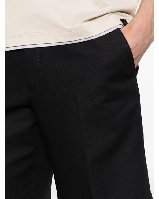Zegna Black Pleated Shorts for men