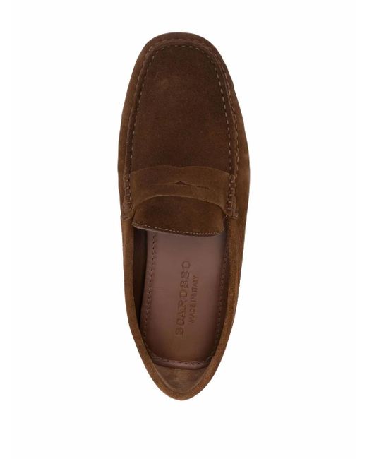 Scarosso Brown Michael Suede Loafers for men