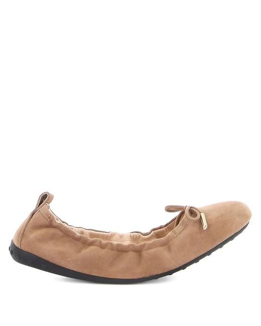 Tod's Pink Suede Ballerina Shoes