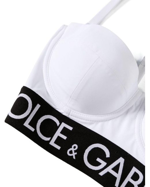 Dolce & Gabbana White Dg Logo-band Bikini Set
