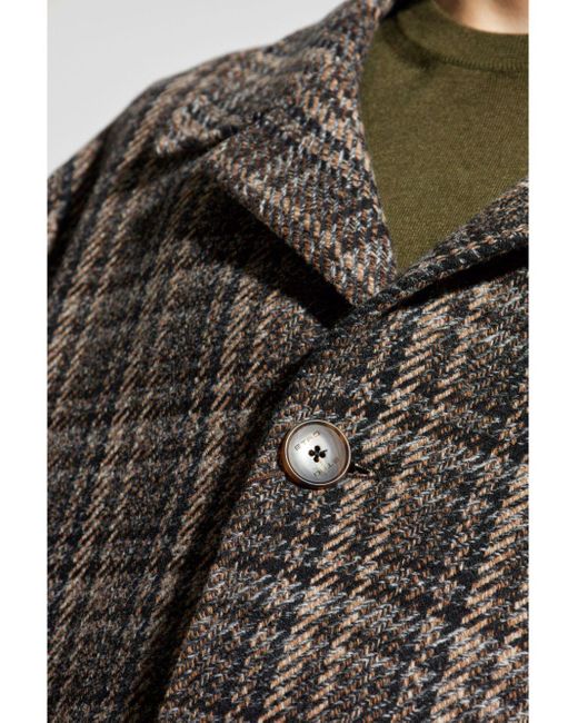 Etro Gray Single-Breasted Wool Coat for men