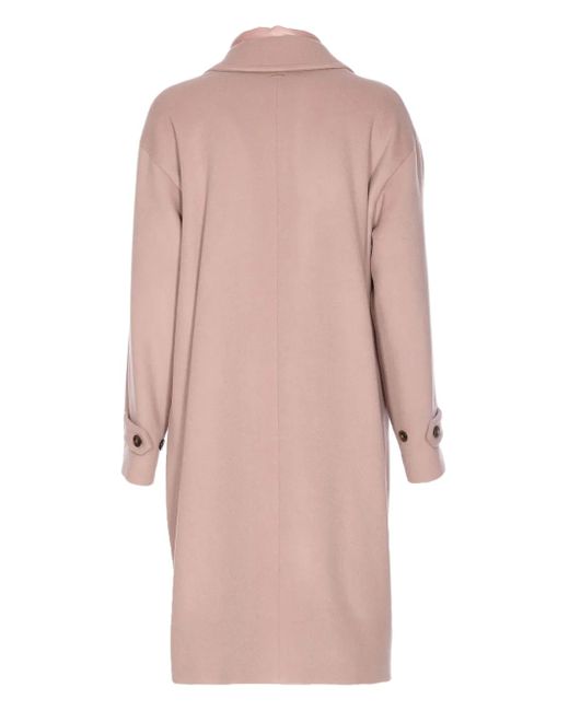 Herno Pink Single-Breasted Wool Coat