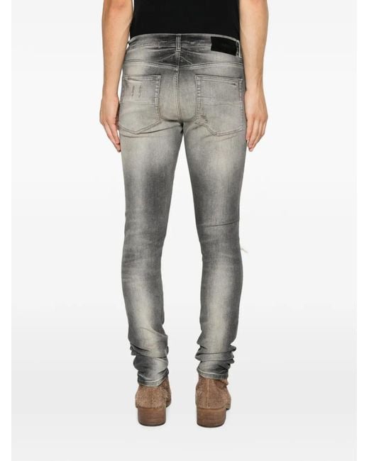 Amiri Gerafelde Jeans Met Patchwork in het Gray voor heren