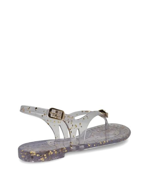 Casadei White Jelly Flat Sandals