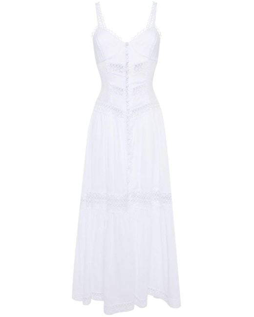 Charo Ruiz White Tiana Cotton-blend Maxi Dress