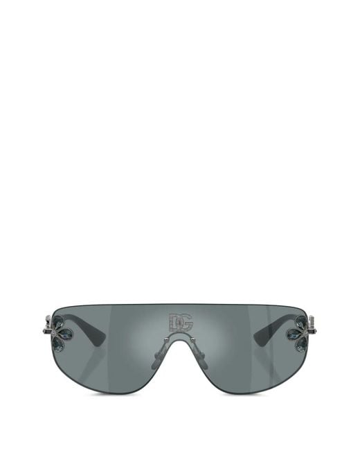 Dolce & Gabbana Gray Shield-Frame Sunglasses